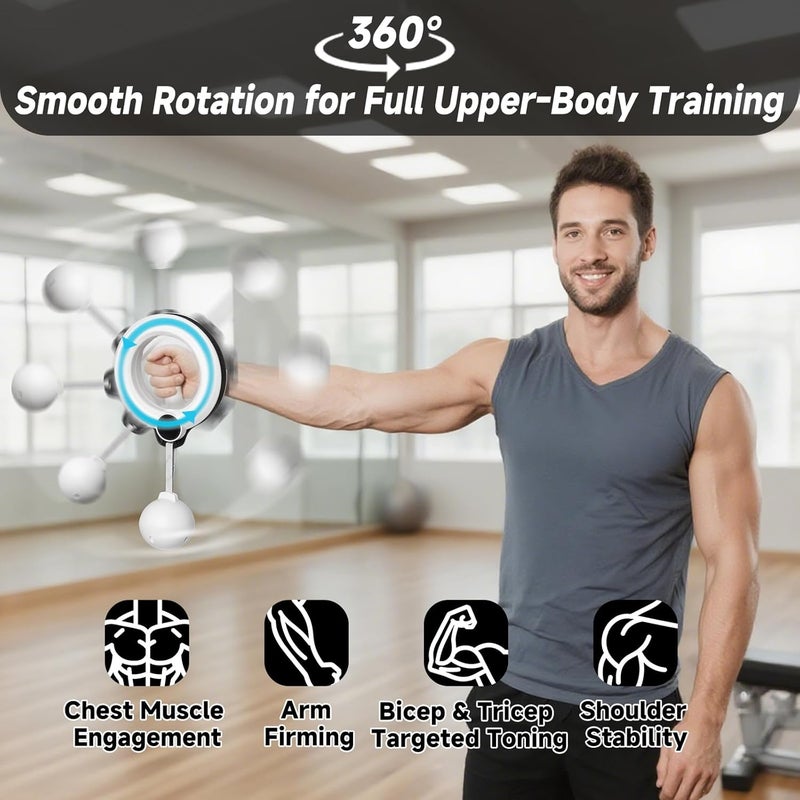 Rocalt Arm and Shoulder Workout Equipment for Men and Women, 360° Hand-Crank Forearm Trainer, Shoulder and Chest Exercise Equipment, Home Fitness Equipment and Gym Workouts - Image 3